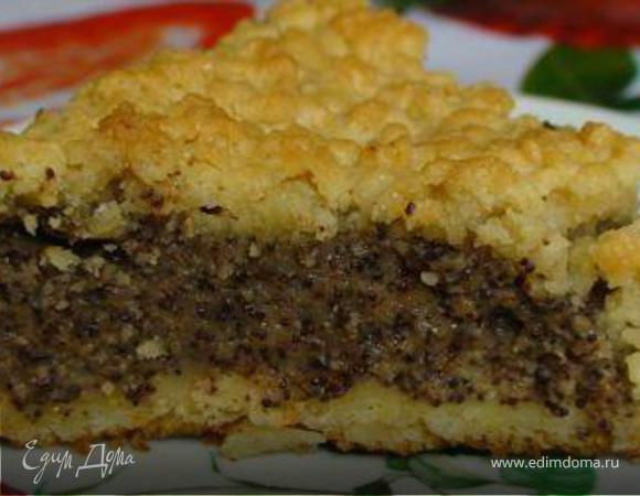 Тертый пирог из двух видов теста с маково-пудинговой начинкой Тертый пирог из двух видов теста с маково-пудинговой начинкой