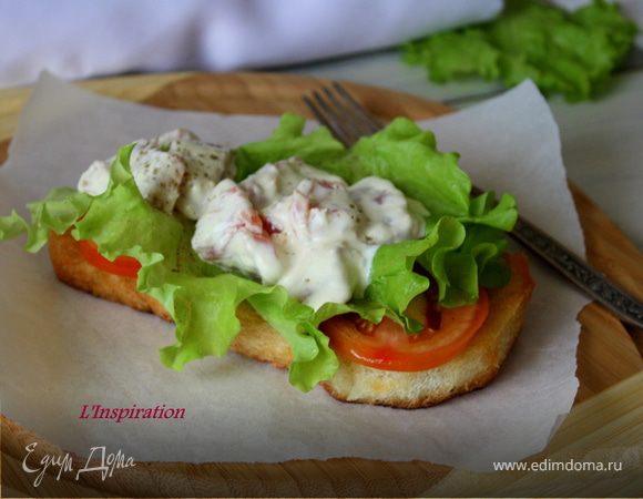 Салат-бутерброд с копченой семгой Салат-бутерброд с копченой семгой