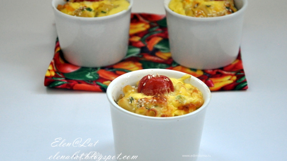 Фриттата с макаронами и болгарским перцем