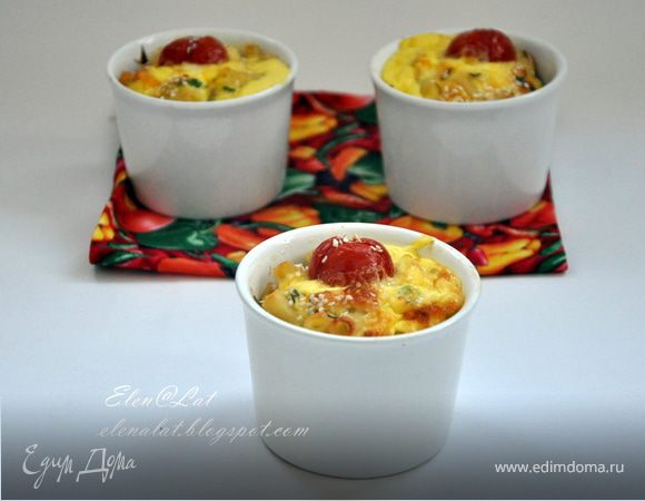 Фриттата с  макаронами и болгарским перцем 