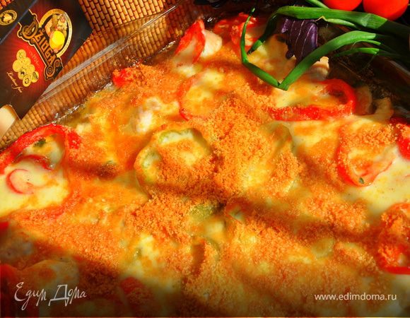 Запеканка из курицы и сладкого перца с сыром Джюгас