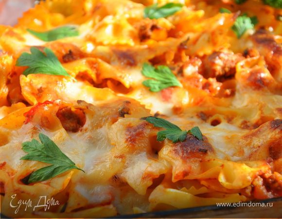 Запеченная паста "Чизбургер" 