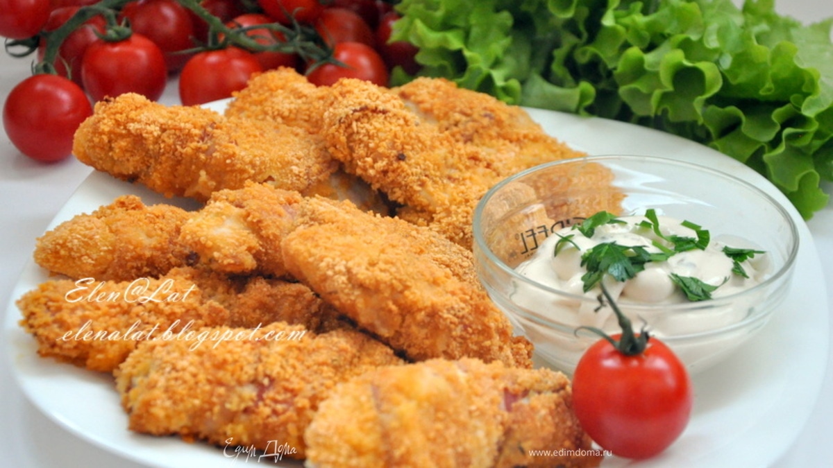 Куриное филе с беконом в сухариках