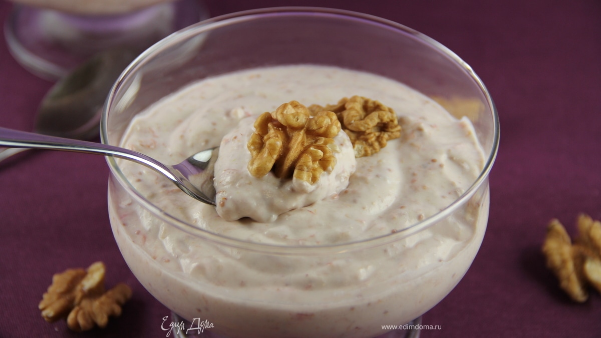 Нежный мусс-крем с инжиром и грецкими орехами