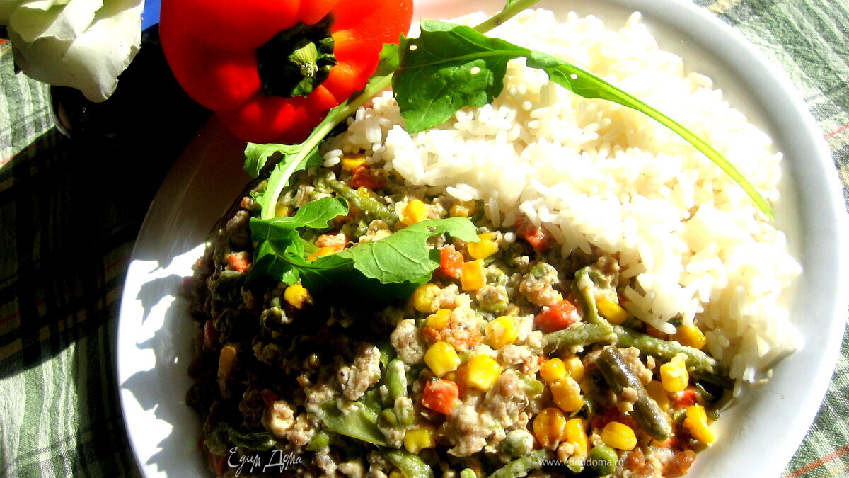 Овощной микс с фаршем