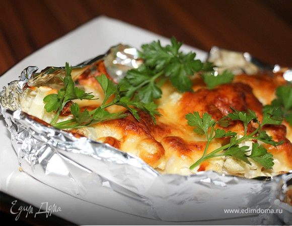 Тилапия с цветной капустой под сыром Джюгас