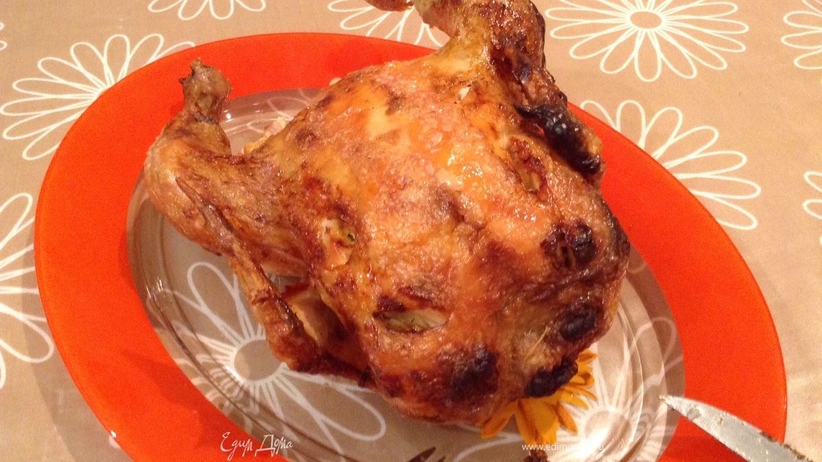 Курица с майонезом и чесноком