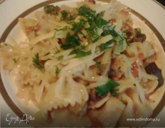 Паста со свининой и маслятами Паста со свининой и маслятами