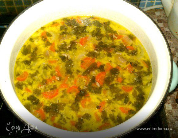 Суп с колбасным сыром и шампиньонами Суп с колбасным сыром и шампиньонами