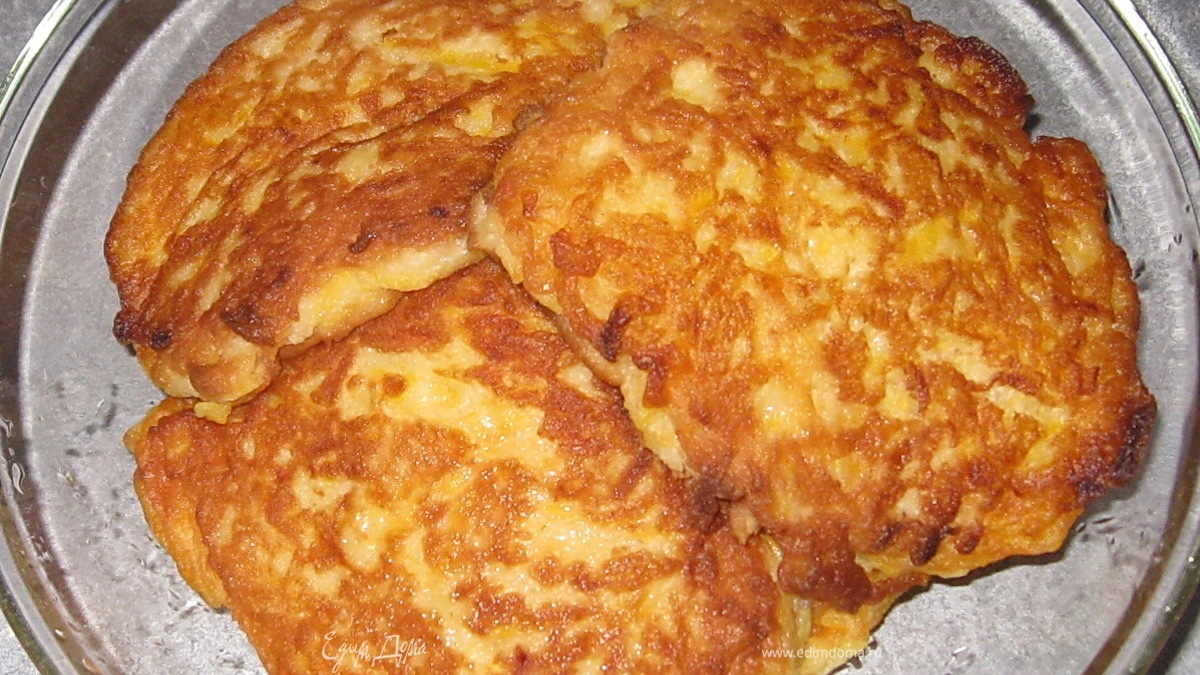 Оладьи из тыквы и яблок