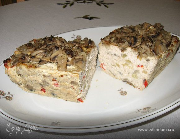 Мясная запеканка с шампиньонами