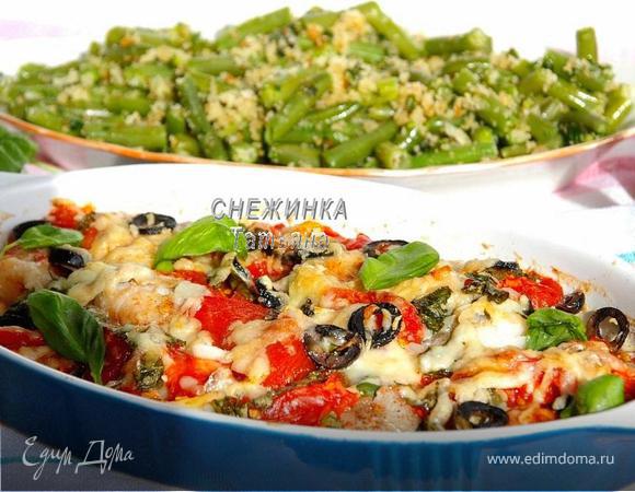 Рыба по-итальянски со стручковой фасолью в хлебных крошках (Fagiolini all aglio e mollica)»