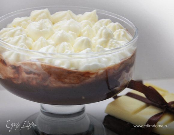 Десерт с шоколадом и взбитыми сливками Десерт с шоколадом и взбитыми сливками