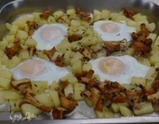 Яйца, запеченные с грибами и картофелем