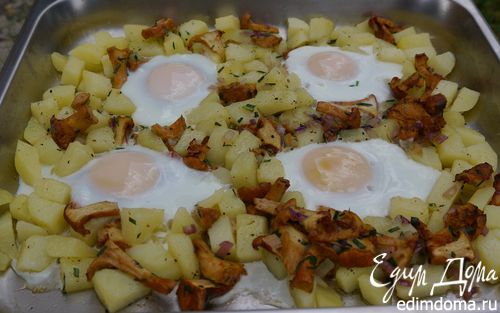 Рецепт Яйца, запеченные с грибами и картофелем