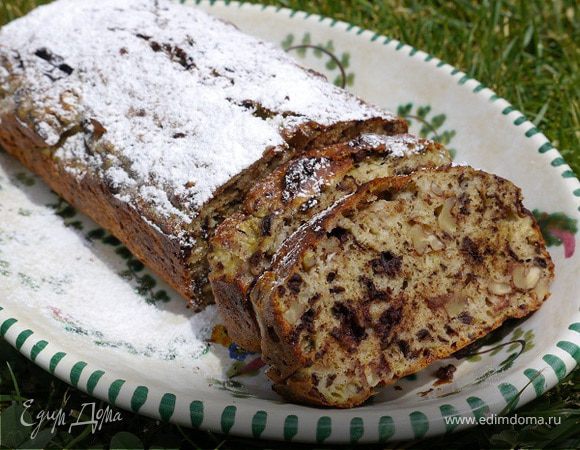 Банановый хлеб с шоколадом и орехами Банановый хлеб с шоколадом и орехами