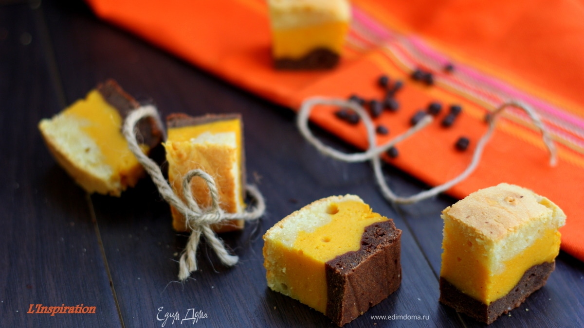 Полосатый тыквенный брауни