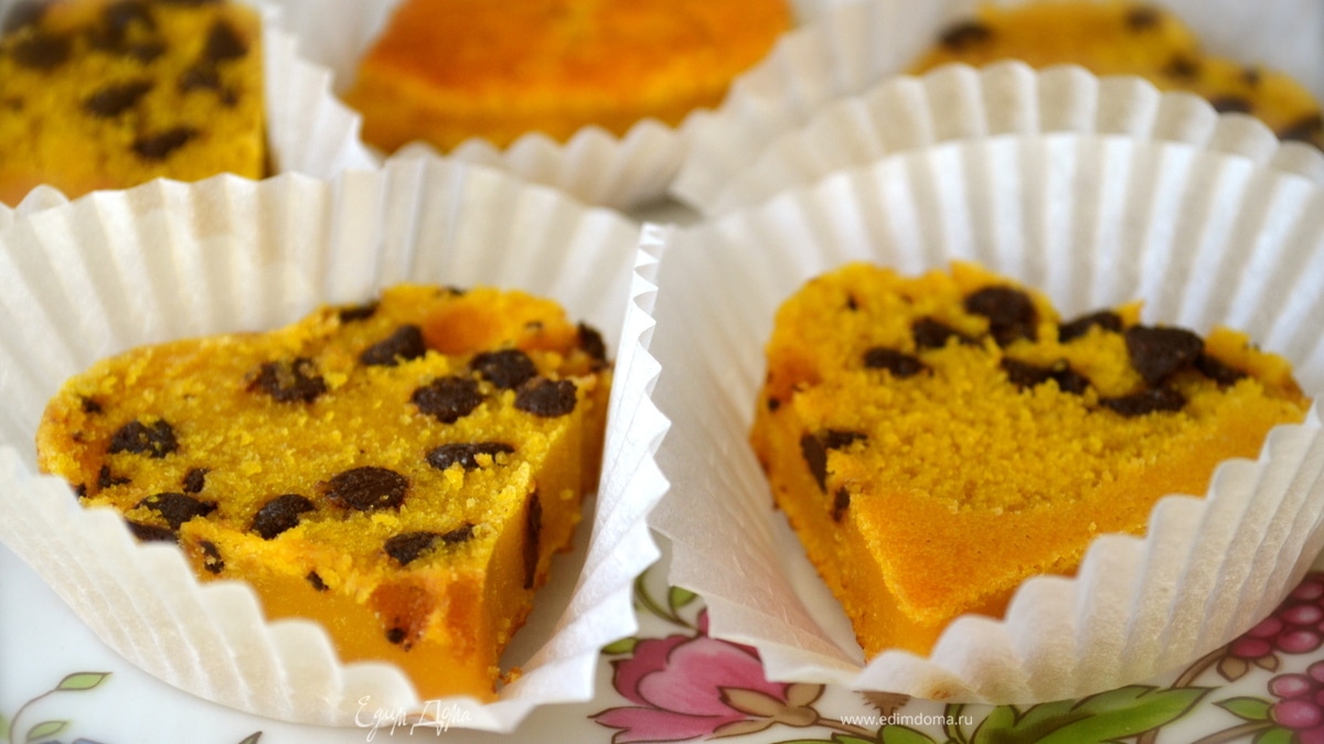 Кексики из тыквы "Сердечки"