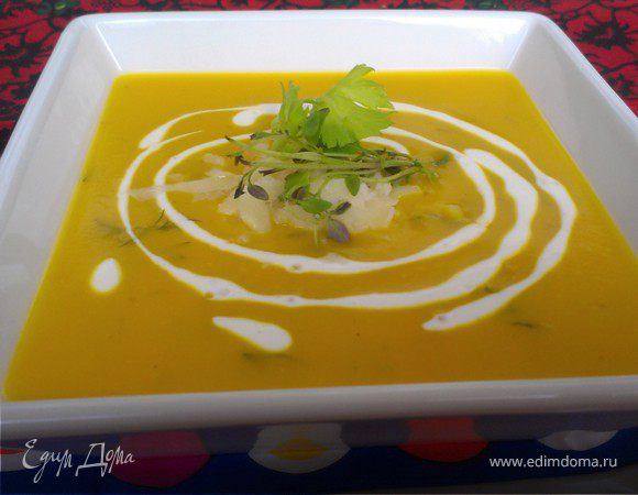 Тыквенный суп-пюре "Солнышко на блюде"