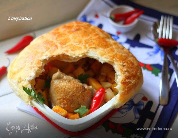 Тыква с картофелем и курицей