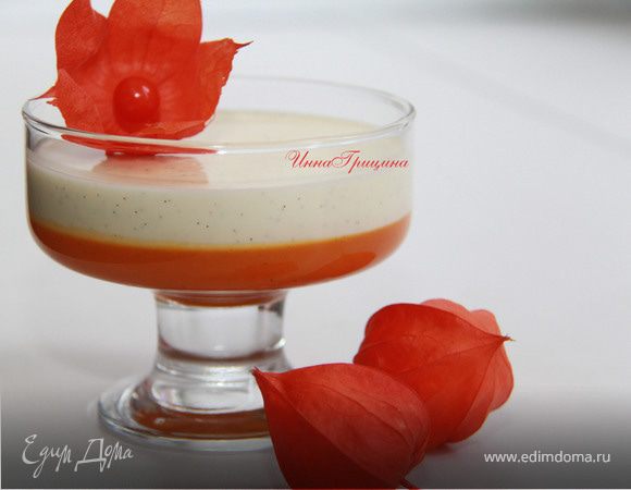 Ванильная панна-котта с тыквенно-апельсиновым желе