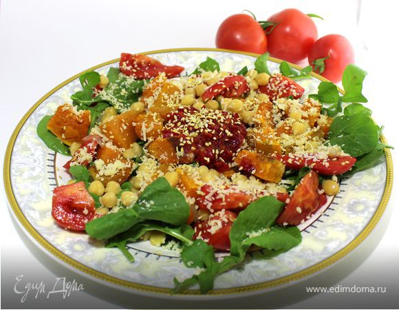 Салат "Осенняя палитра" с тыквой и руколой Салат "Осенняя палитра" с тыквой и руколой