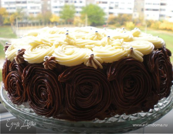 Шоколадно-муссовый торт с вишней от Мишеля Ру и МК по украшению 