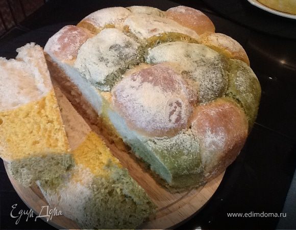 Разноцветный хлебушек с тыквой и щавелем