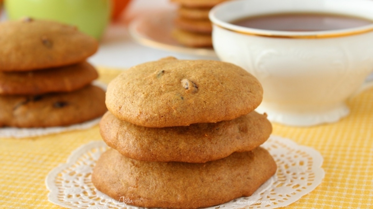 Тыквенное цельнозерновое печенье с вяленой клюквой