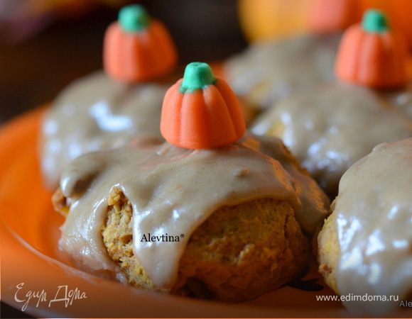 Тыквенные печенья в карамельной глазури Тыквенные печенья в карамельной глазури