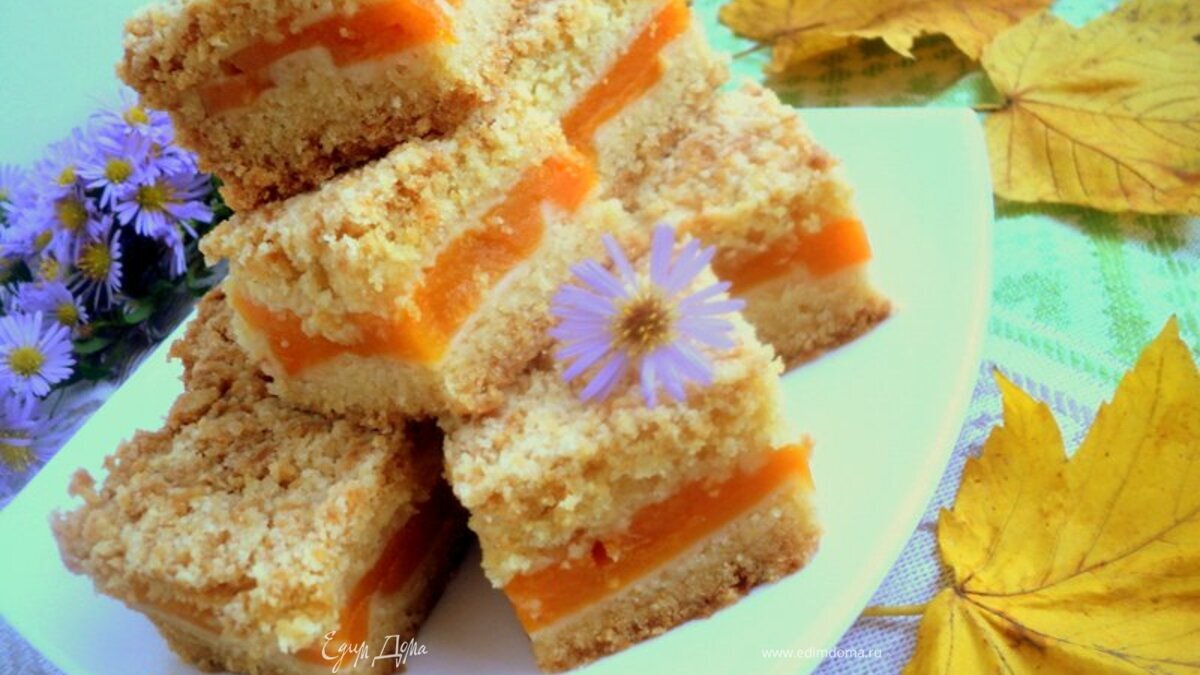 Насыпной пирог с тыквой