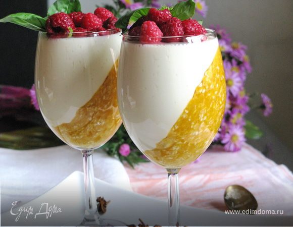 Панна котта с тыквенно-злаковым коктейлем