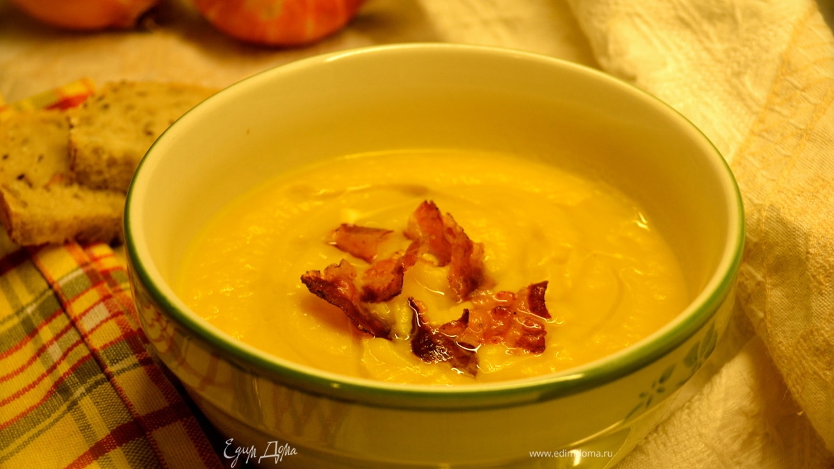 Тыквенный суп с яблоками