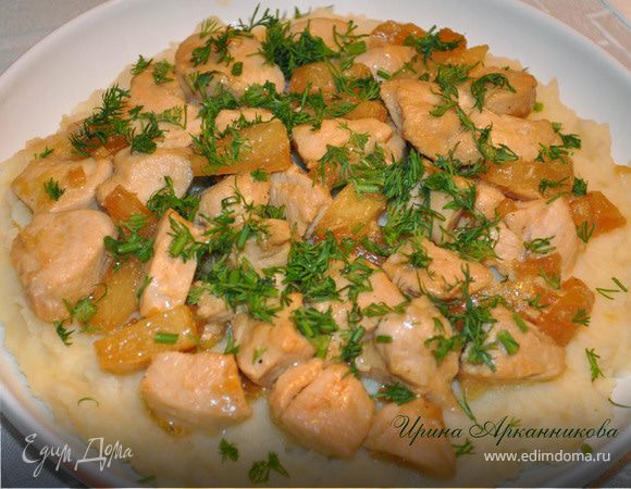 Курица с ананасами в сладком соусе Курица с ананасами в сладком соусе