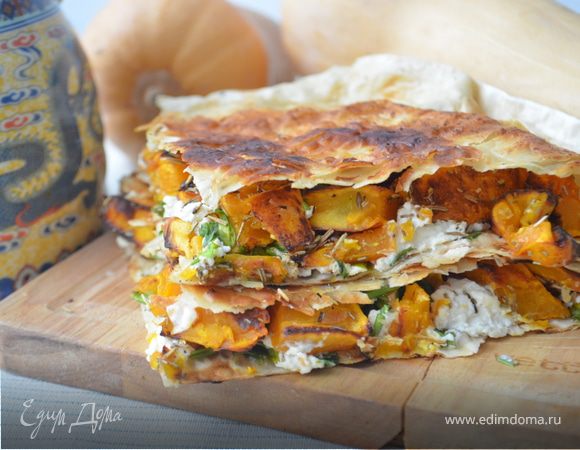 Кесадилья с тыквой и творогом 