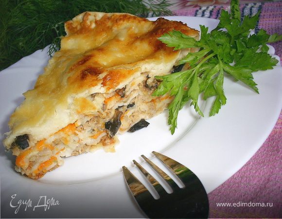 Пирог-лазанья с тремя начинками