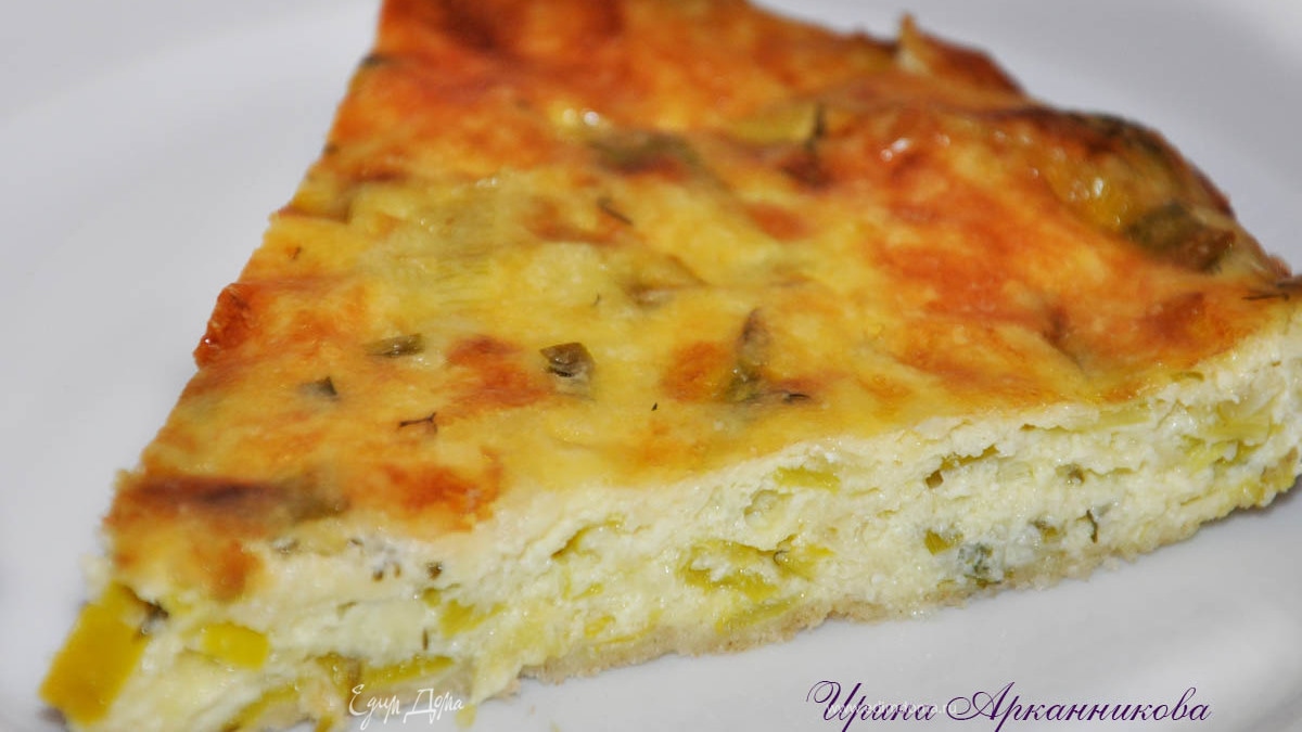 Запеканка с луком-пореем