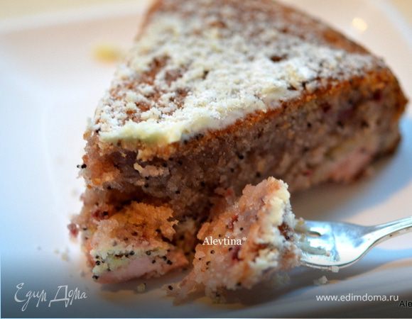 Быстрый кекс с маком и вареньем 