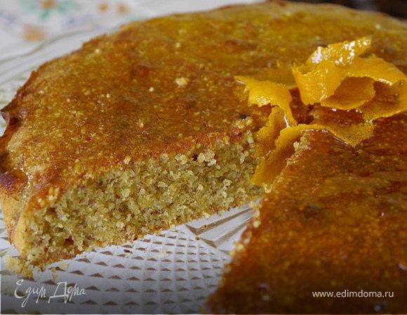Апельсиново-миндальный пирог с карамелью Апельсиново-миндальный пирог с карамелью