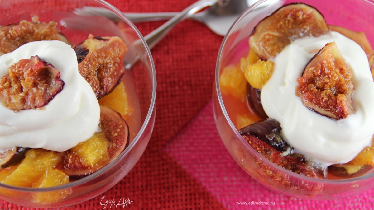 Запеченный медовый инжир с апельсином и имбирем