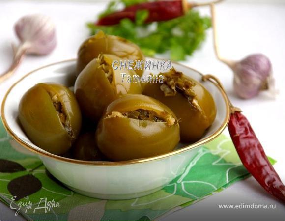 Острые зеленые помидоры с начинкой Острые зеленые помидоры с начинкой
