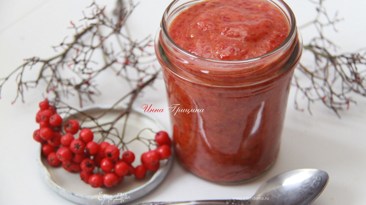 Рябина с сахаром и рябиновое парфе