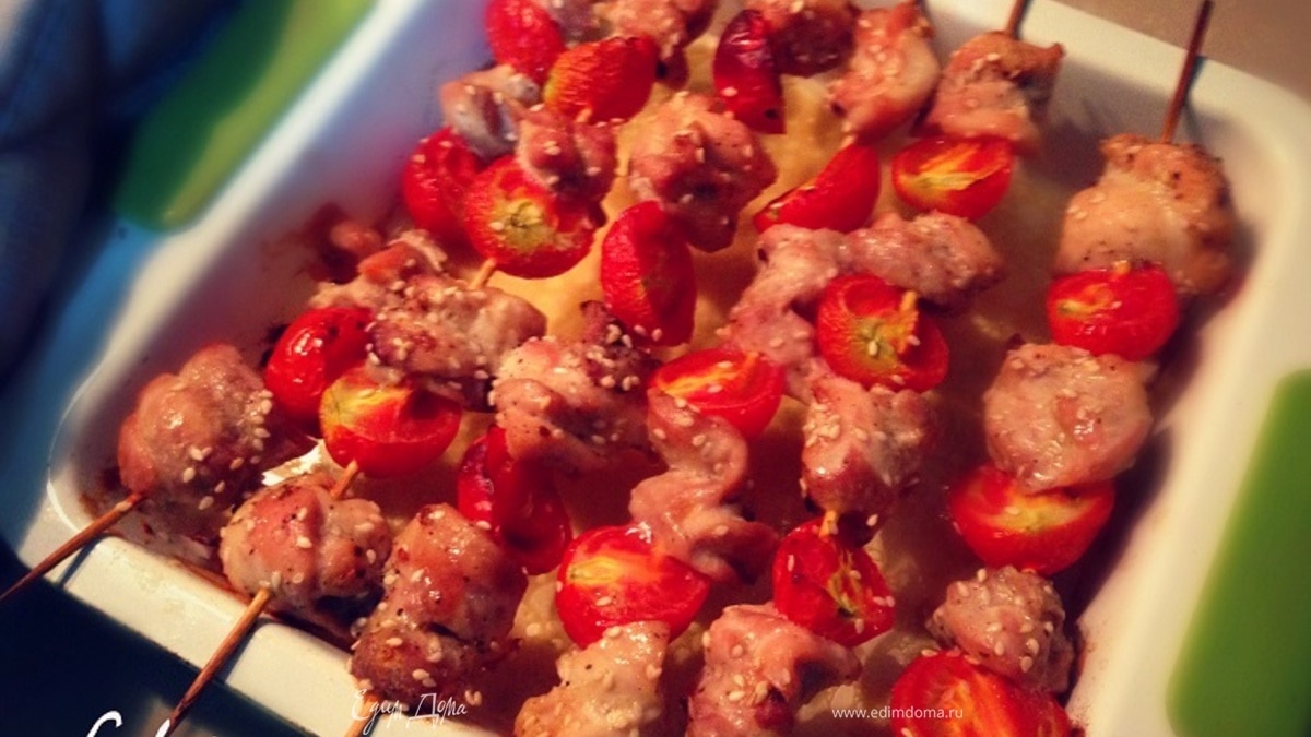Куриный шашлычок в духовке