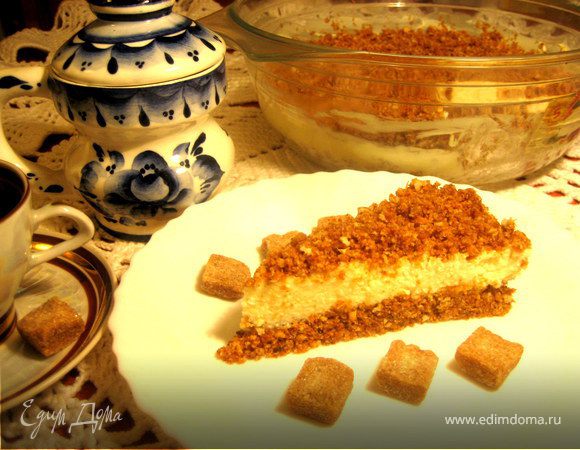 Простейший творожный тортик на сухарях
