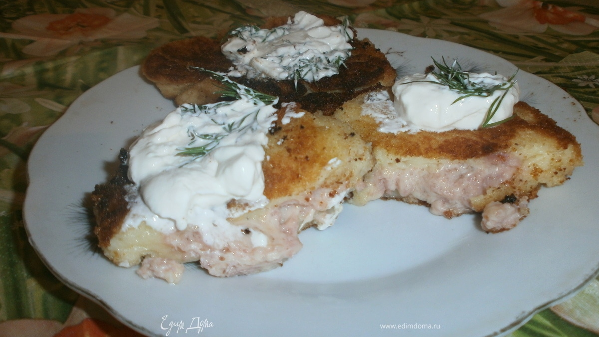 Картофельные зразы с ветчиной и сыром