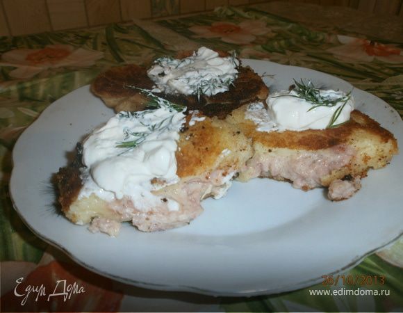 Картофельные зразы с ветчиной и сыром