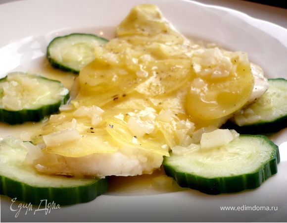 Гратен с треской и картофелем под ванильно-сливочным соусом 