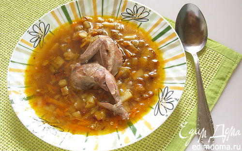 Рецепт Перепелиный суп с баклажанами