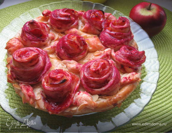 Яблочный пирог "Слоеные розочки"  