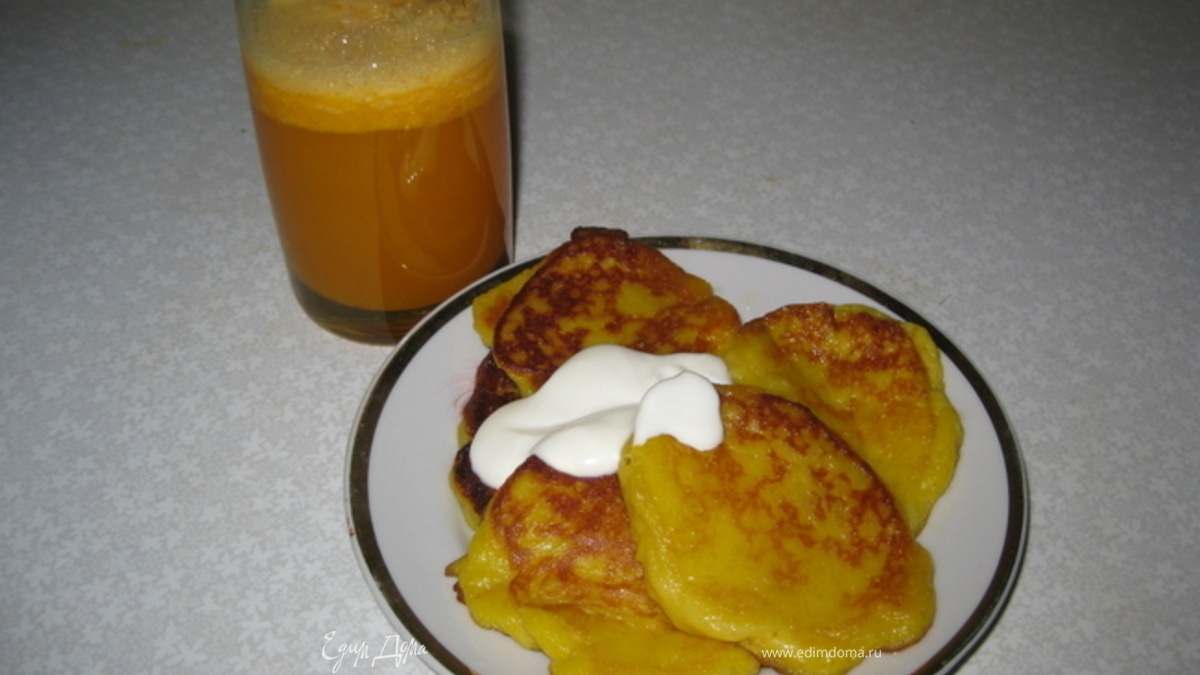 Тыквенные оладьи на козьем молоке